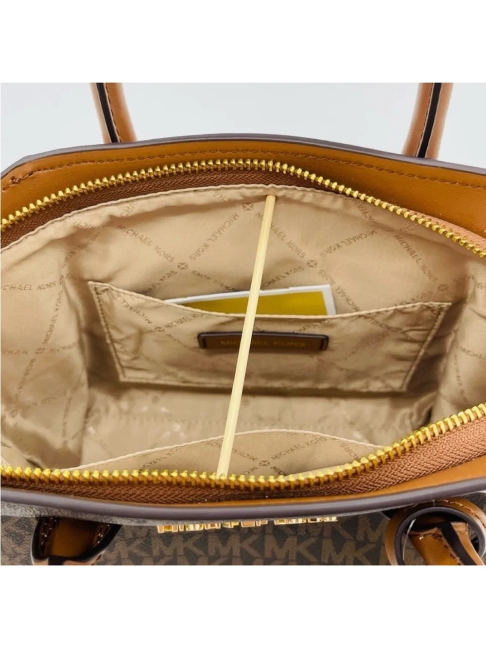Michael Kors Avril Small Satchel Crossbody Brown NWT